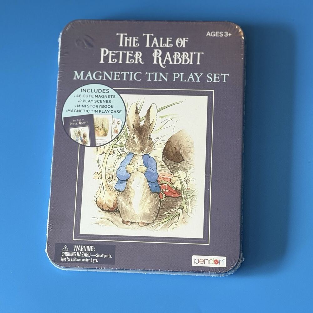 The Tale of Peter Rabbit 46 Magnetic Tin Play Set & Book Beatrix Potter Easter